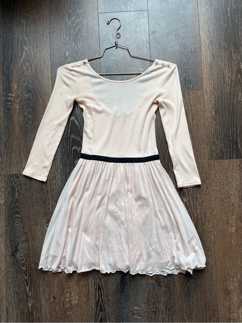 Armani Exchange Ballerina Fit & Flare 3/4 Length Sleeve Boat Neck Dress Size XS